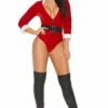 Elegant Moments Lingerie Santa Tease Bodysuit