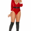 Elegant Moments Plus Size Santa Tease Bodysuit