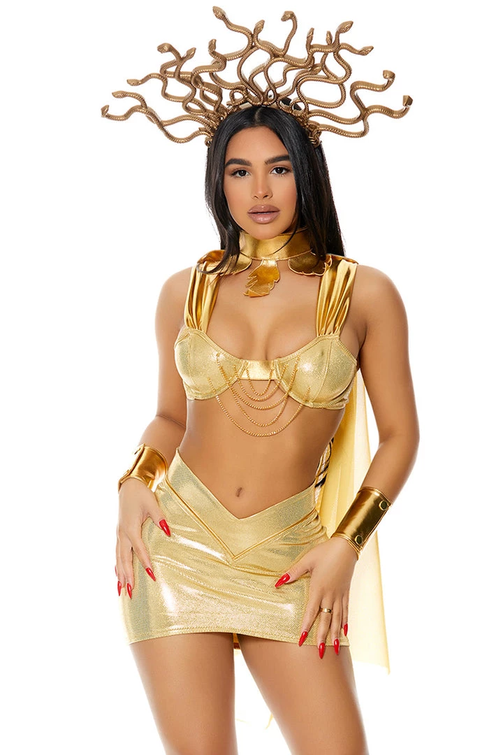Forplay Plus Size Golden Medusa Costume 2 Forplay Plus Size Golden Medusa Costume
