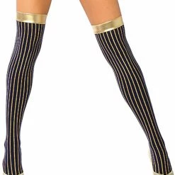 Roma Costume Stockings Gold Trim Leggings