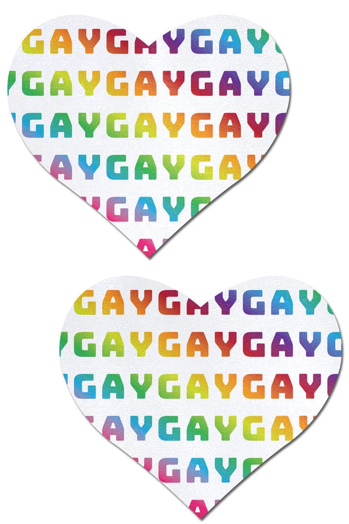 Pastease Rainbow Gay On White Hearts Pasties 1 Pastease Rainbow Gay On White Hearts Pasties
