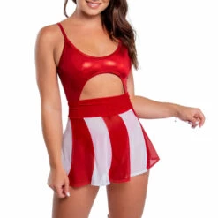 J. Valentine Clothing Candy Cane Mesh Skater Skirt