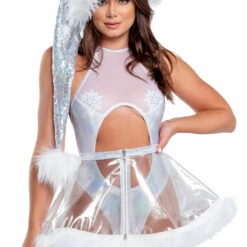 J. Valentine Vinyl And Fur Trimmed Skater Skirt Clothing