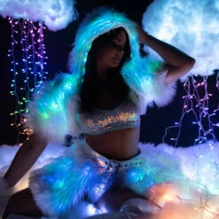 J. Valentine Light Up Furry Belted Skirt