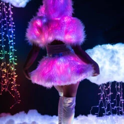 J. Valentine Light Up Furry Belted Skirt