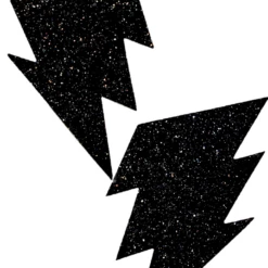 NevaNude Black Malice Glitter Bolt Pasties