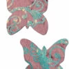 Pastease Pink Velvet And Sequin Butterfly Nipple Pasties
