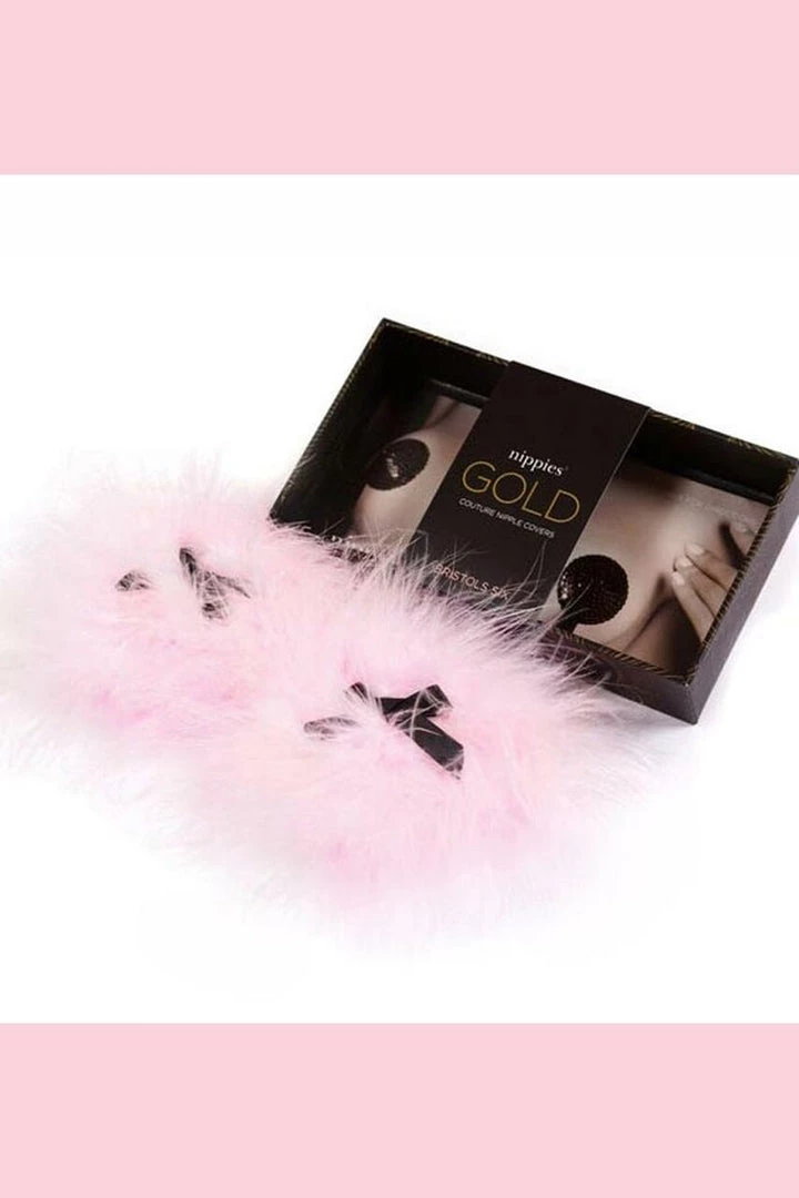 Bristols Six Fuzzy Pink Gold Candy Pasties 1 Bristols Six Fuzzy Pink Gold Candy Pasties