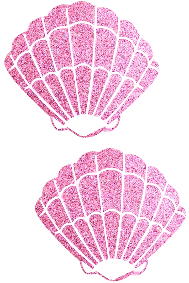 NevaNude Sparkle Pink Pony Glitter Shell Pasties 1 NevaNude Sparkle Pink Pony Glitter Shell Pasties