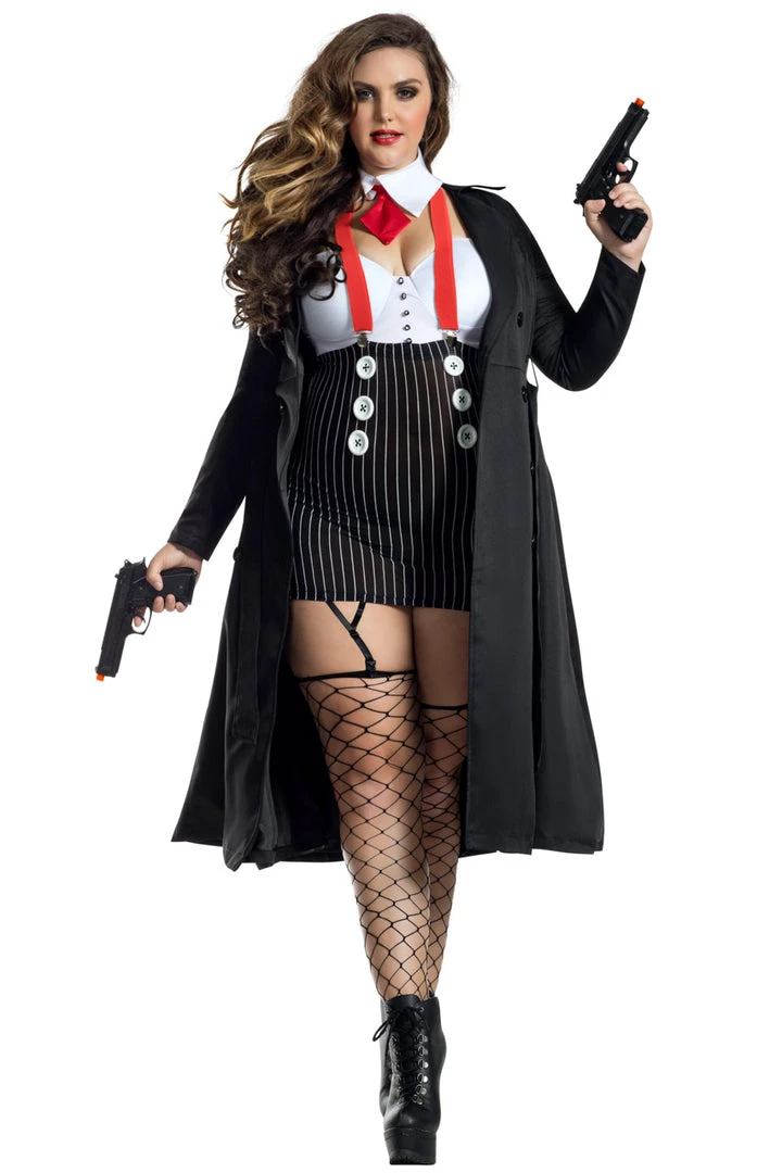 Party King Plus Size Gangster Babe Costume 1 Party King Plus Size Gangster Babe Costume