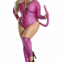 Party King Plus Size Pink Leopard Costume