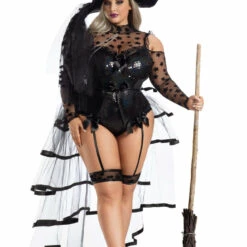 Party King Plus Costumes Plus Size Starstruck Bustle Witch Costume