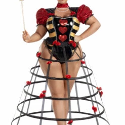 Party King Plus Size Caged Heart Queen Costume