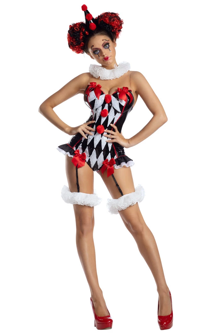 Party King Sexy Halloween Costumes Dark Harlequin Costume 1 Party King Sexy Halloween Costumes Dark Harlequin Costume