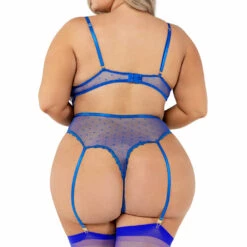 Roma Costume Plus Size Embroidered Mesh And Satin Teddy