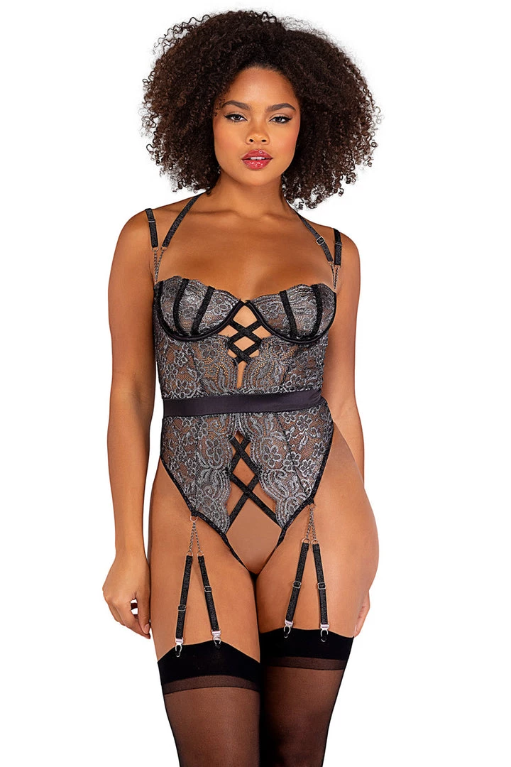 Roma Costume Sparkle Chain Crotchless Teddy 1 Roma Costume Sparkle Chain Crotchless Teddy