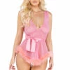 Roma Costume Retro Mesh And Marabou Babydoll