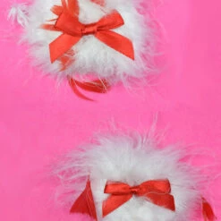 GE Apparel Red Bow On White Feather Pasties