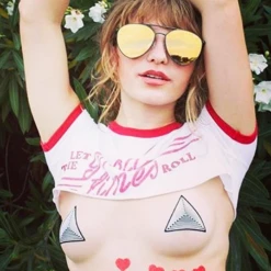 Pastease Mini Red Glitter Heart Body Nipple Pasties