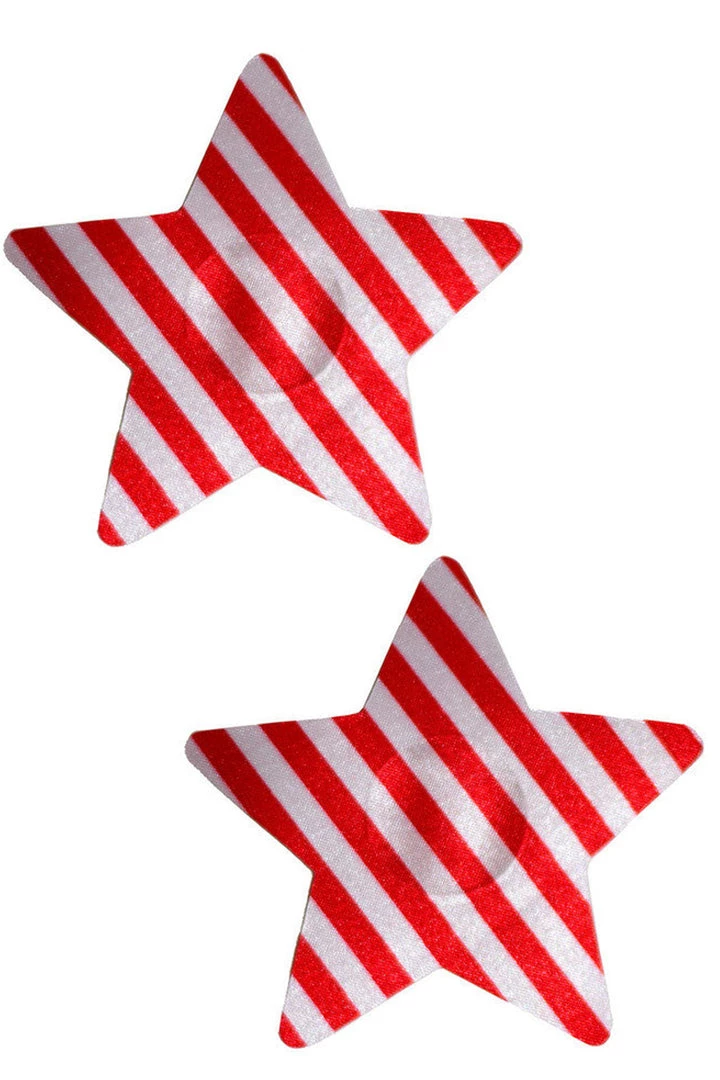GE Apparel Red And White Star Nipple Pasties 1 GE Apparel Red And White Star Nipple Pasties