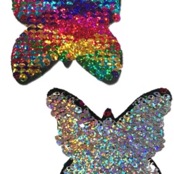Pastease Rainbow & Silver Sequin Monarch Pasties