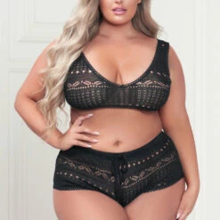 Seven Till Midnight Plus Size Cuddle Close Sweater Bra Set