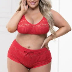 Seven Till Midnight Plus Size Cuddle Close Sweater Bra Set