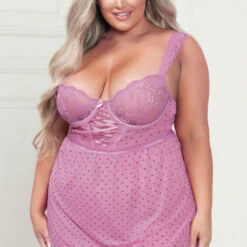 Seven Till Midnight Plus Size Heart's Desire Mesh Babydoll