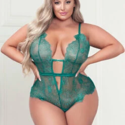 Seven Till Midnight Plus Size Low Cut Eyelash Lace Teddy 9 Seven Till Midnight Plus Size Low Cut Eyelash Lace Teddy
