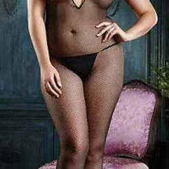 Leg Avenue Plus Size Criss Cross Fishnet Bodystocking
