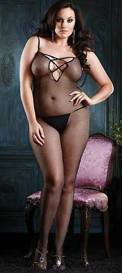 Leg Avenue Plus Size Criss Cross Fishnet Bodystocking 2 Leg Avenue Plus Size Criss Cross Fishnet Bodystocking