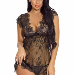 3WISHES Lingerie Lacy Cap Sleeve Babydoll 12 3WISHES Lingerie Lacy Cap Sleeve Babydoll