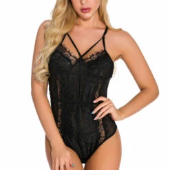3WISHES Lingerie Sultry Strappy Teddy