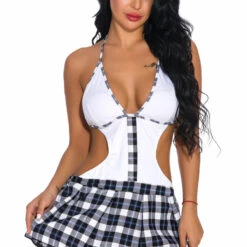 3WISHES Perfectly Plaid Lingerie Dress