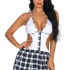 3WISHES Perfectly Plaid Lingerie Dress