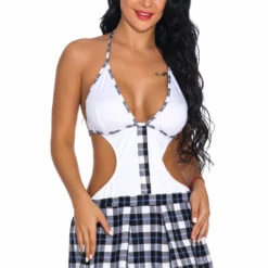 3WISHES Perfectly Plaid Lingerie Dress