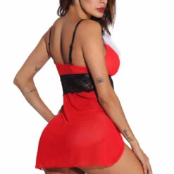 3WISHES Lingerie Mrs. Claus Babydoll