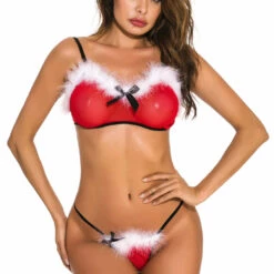 3WISHES Santa Baby Bra And Panty Set