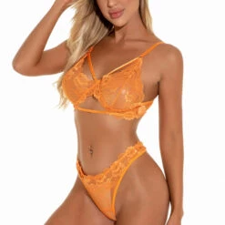 3WISHES Lacy Cage Bra Set