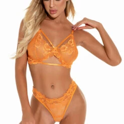 3WISHES Lacy Cage Bra Set