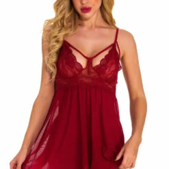 3WISHES Sultry Strappy Bust Babydoll Babydoll Lingerie
