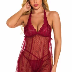 3WISHES Fancy French Dot Halter Babydoll Babydoll Lingerie 15 3WISHES Fancy French Dot Halter Babydoll Babydoll Lingerie