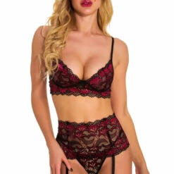 3WISHES Lingerie Wine Red Lace Bra Set 7 3WISHES Lingerie Wine Red Lace Bra Set