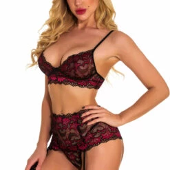 3WISHES Lingerie Wine Red Lace Bra Set 8 3WISHES Lingerie Wine Red Lace Bra Set