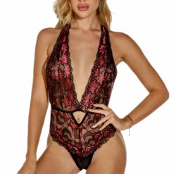 3WISHES Teddy Lingerie Low Cut Lace Teddy 8 3WISHES Teddy Lingerie Low Cut Lace Teddy