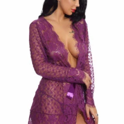 3WISHES Lovely Lace Robe Sleepwear