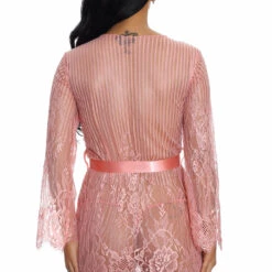 3WISHES Floral And Stripes Robe Lingerie