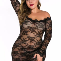 3WISHES Plus Size Off The Shoulder Chemise 9 3WISHES Plus Size Off The Shoulder Chemise