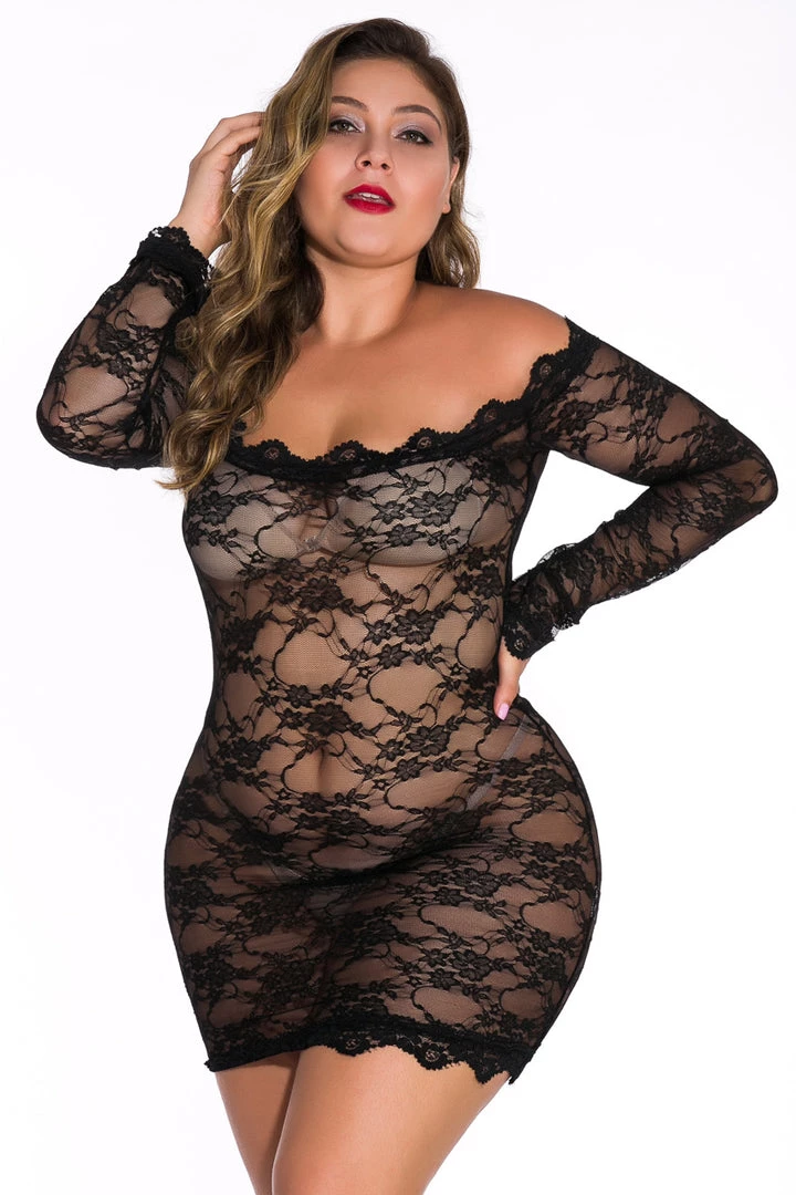 3WISHES Plus Size Off The Shoulder Chemise 5 3WISHES Plus Size Off The Shoulder Chemise