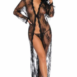 3WISHES Long Lace Flyaway Robe